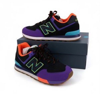New Balance 574 ML574PT2 Black Purple Orange Men display picture 1