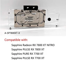 Granzon GPU Water Block For Sapphire Radeon RX 7800 XT NITRO/PULSE RX 7800 XT