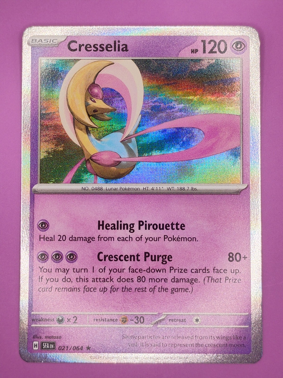 Cresselia 021/064 Shrouded Fable Holo Pokemon Card
