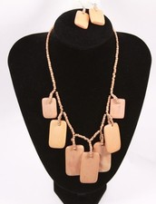 Wood Beads  Pendants Necklace  Earring Set Fashion Costume Jewelry jxpq New