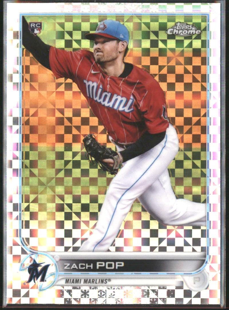 2022 Topps Chrome X-Fractor Zach Pop RC #41 - Miami Marlins