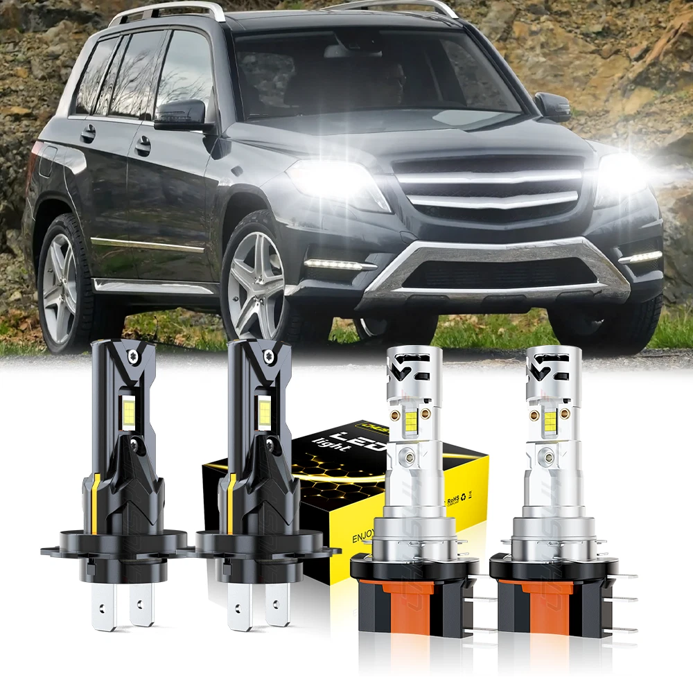 4Pcs For Mercedes-Benz GLK350 2013-2015 LED Headlight Bulbs Kit High Low beam