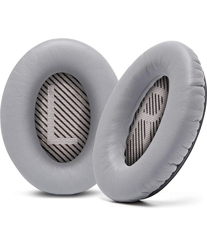 2x Ohrpolster für Bose Quietcomfort 35 QC35 II Kopfhörer Kunstleder Grau - Picture 3 of 5