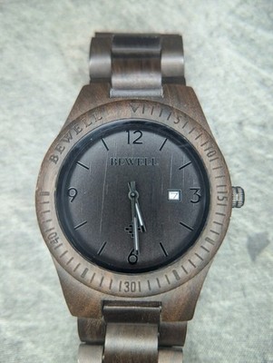 BEWELL All Wooden Hand Crafted Quartz Analog Men's Watch New Battery