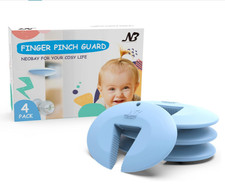 4PCS Blue Silicone Door Pinch Guards  Anti-Slam Stoppers, Kids Safety
