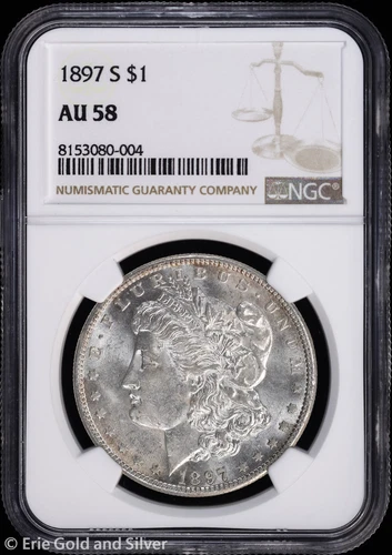 1897-S $1 Morgan Silver Dollar NGC AU 58