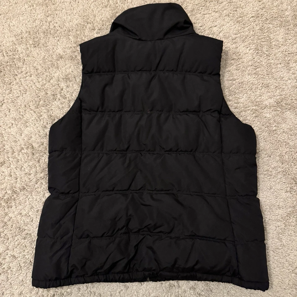 Chaleco acolchado azul marino antiguo sin escarcha para mujer XL forrado de lana negro al aire libre Foto 2 de 4