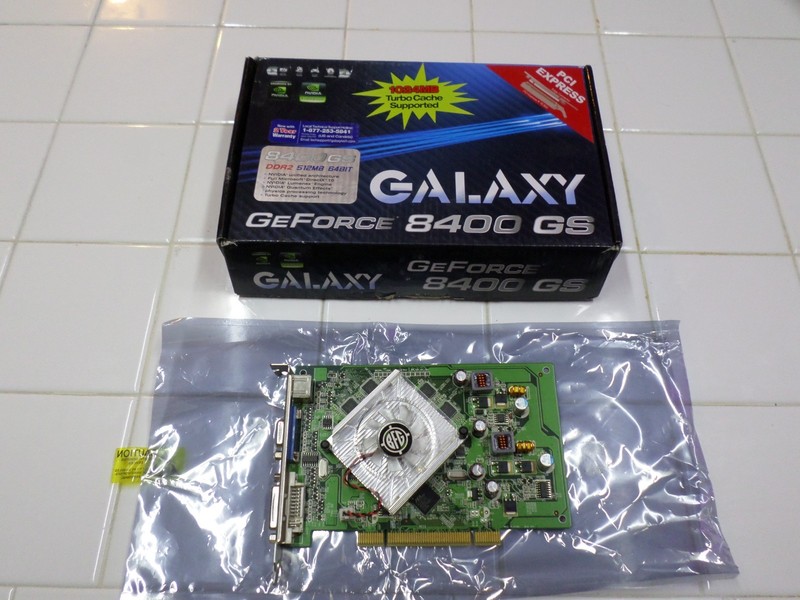 GALAXY GEFORCE 8400 GS TURBO (DDR2,512 MB AND 64 BIT) WITH BOX NO CD