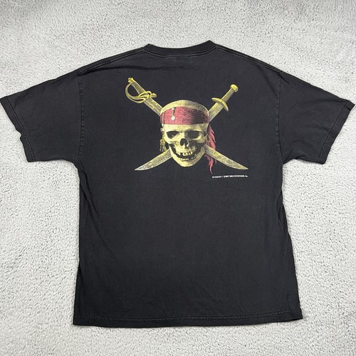 Vintage Pirates of the Caribbean T Shirt XL Curse Of Black Pearl Disney Promo - Picture 9 of 11