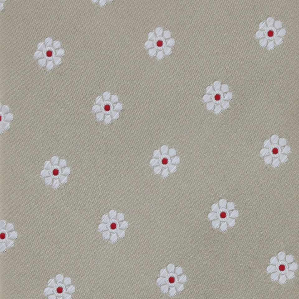 Cesare Attolini Beige Floral Silk Tie (1513) - Image 4 of 4