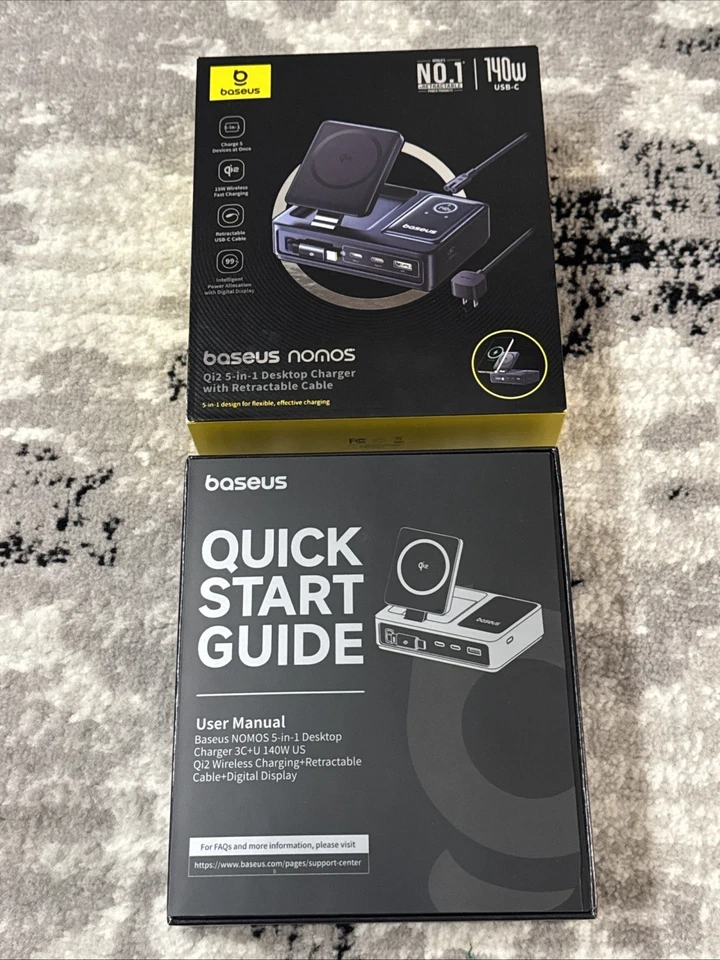 BASEUS NOMOS 5 EM 1 ESTAÇÃO DE CARREGAMENTO 140 W CARREGADOR USB-C CCNMS140 - PRETO - Imagem 3 de 4