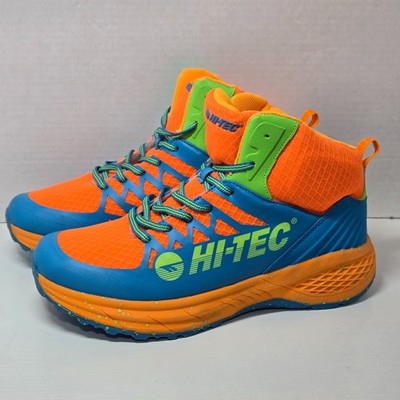 NWB Hi-Tec Destructor Logo Mid Florecent Orange and Blue Sneakers size‎ 9 Hi-Tec Mens Destructor Logo High Top Trail Hiking Shoes  main image 4