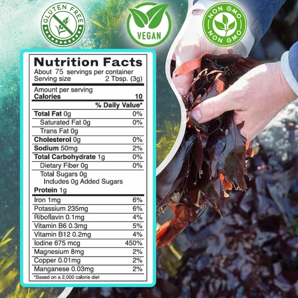 Organic Dulse Flakes - Nutrient-Dense Sea Vegetable - Image 4 of 4
