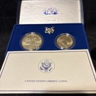 SILVER 1986-S Statue of Liberty ProoF Dollar, 1986-S Clad Half Pr Dollar Box/COA — photo 1