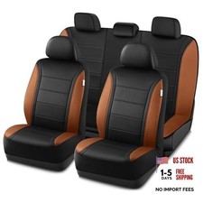 Leather Seat Covers, Breathable Car Seat Covers Full Set for Brown Full Set
