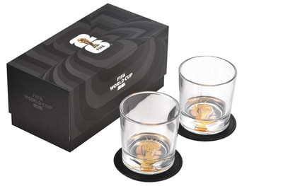 Official FIFA World Cup 2026 Edition - 8oz Whiskey Glass & Leather Coasters Gift