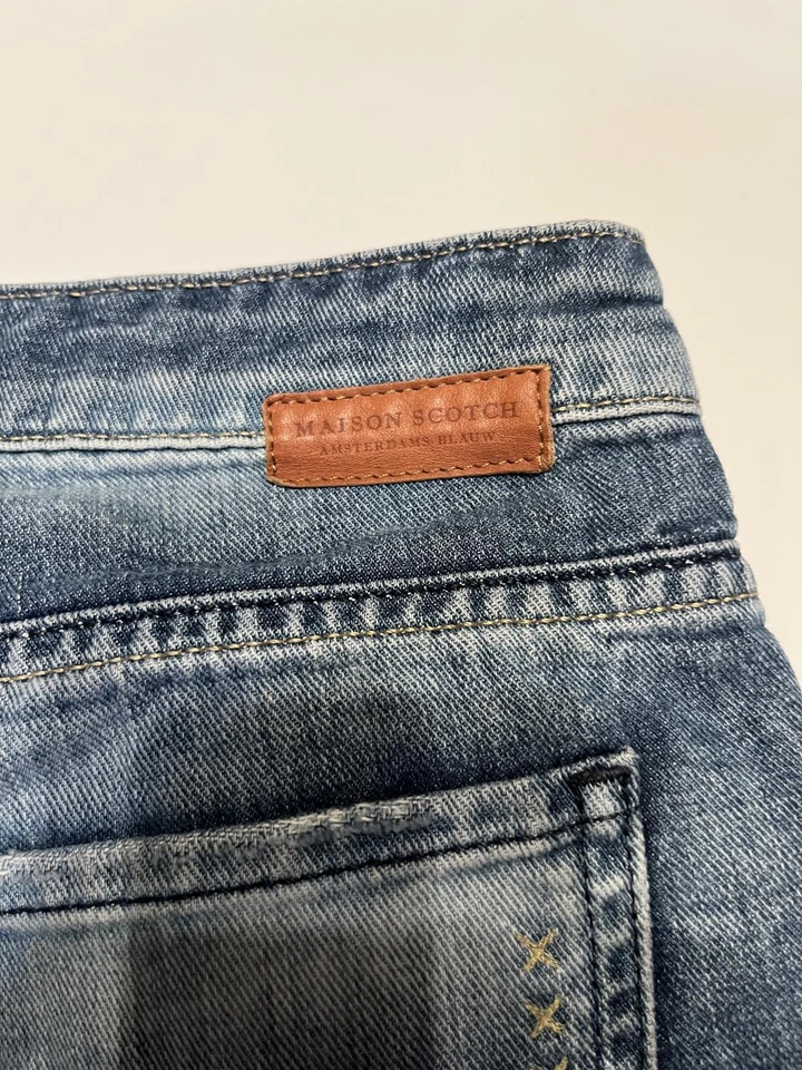  Madison Scotch and Soda Patchwork Cutoff Denim Shorts - Image 4 of 4