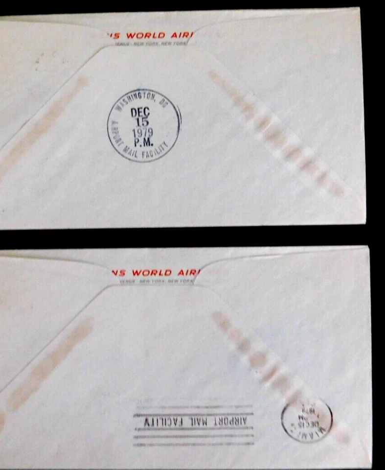 First Flight Wash DC to Miami, via TWA,  w/cards re service, backstamped, 1979 - Image 4 of 4