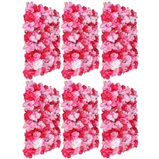6pcs Artificial Wedding Silk Flower Wall Decor Background Rose Hydrangea Panels