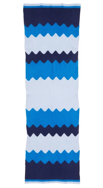 Bufanda halógena Chevron acanalada de cachemir azul combo 70"x 22" nueva con etiquetas $149 Foto 3 de 3