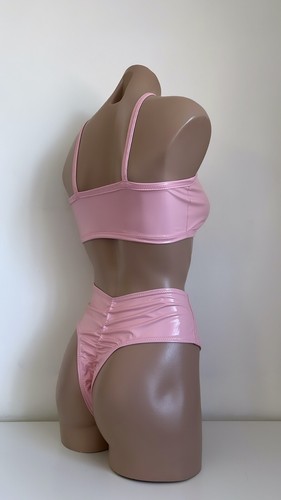 Schminke 🌡 Vinyl PVC fetish pole wear dance bra top high-waist thong scrunch PU - Picture 14 of 32