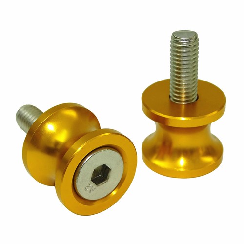 10mm Swingarm Spools Gold For KAWASAKI ZZR600 ZRX 1100 1200 ER 6N 6F Z1000 ZX14 - Picture 4 of 4