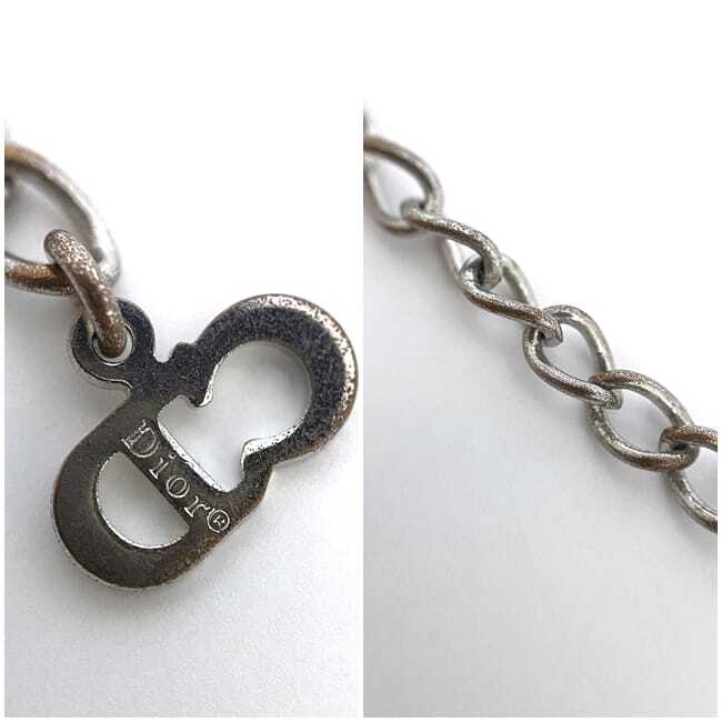 アクセサリー Christian Dior Trotter Logo Necklace Christian Dior Necklace ec-21018 Silver Pink Trotter Bar