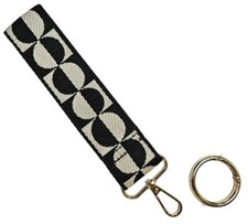 Keychain Wristlet Key Chain Strap Black White Wallet Purse Clutch Cell 1.5 Inch