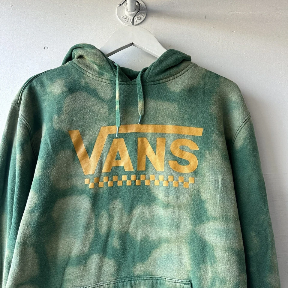 Sudadera con Capucha Vans Skateistan Verde Pullover Talla M Hecha a Mano Tie Dye Única en Su Clase Foto 3 de 4