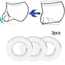 Male Scrotum Testicle Squeeze Ring Cage KIT Soft Stretcher Enhancer Delay Ball^^