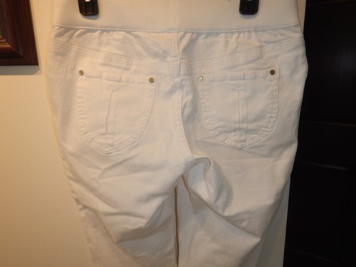 NEW Womens Medium * OLD NAVY MATERNITY * White Low Rise Stretch Capris T42 - Picture 5 of 5