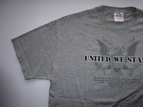 Vintage United We Stand T-Shirt, Size X-Large, Gray, 9/11, American, USA, RARE - Picture 5 of 21