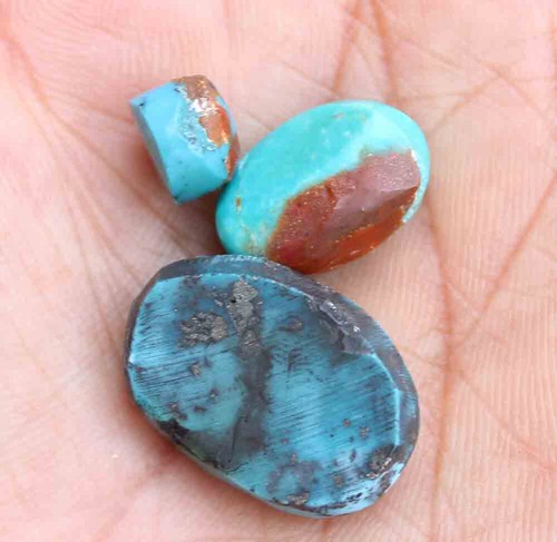 42.80 Ct 16*23 Mm Natural Cushion Cabochon Kingman Blue Turquoise Loose Gems - Picture 2 of 4
