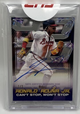 2024 Topps Series 2 40/70 Ronald Acuna Platinum Auto #1/1 2024 Topps Series 2 40/70 Ronald Acuna Platinum Auto #1/1