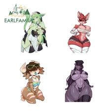 EARLFAMILY 5.1" Sexy Furry Girl Car Stickers Trunk Lid Doors Scratch-proof Decal