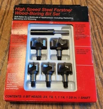 Craftsman 925379 Forstner Woodboring Bit Set 5pc 3/4" 7/8"  1” 1 1/4" 1 3/8"