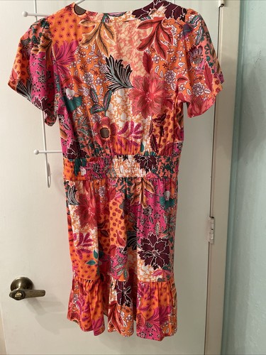 Ann Taylor LOFT, Petites, Multi Orange Teal Floral Kleid, Größe SP *neu mit Etikett* - Bild 5 von 6