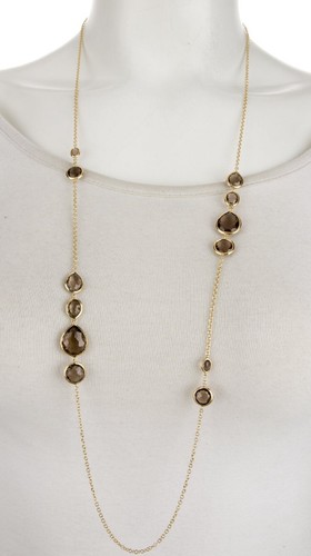 IPPOLITA 18K 750 YELLOW GOLD SMOKY QUARTZ ROCK CANDY STATION NECKLACE - 第 8/9 張圖片