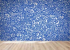 3D Cartoon Doodle Wallpaper Wall Mural Removable Self-adhesive Sticker556