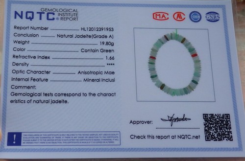 Certified Burma Natural A JADE Jadeite Beads Bangle Circle Bracelet 手链 673933 - Picture 7 of 8