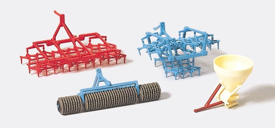 Preiser 17919 Egge, Walze, Kunstdüngerstreuer, Bausatz H0 1:87 Neu - Bild 2 von 2