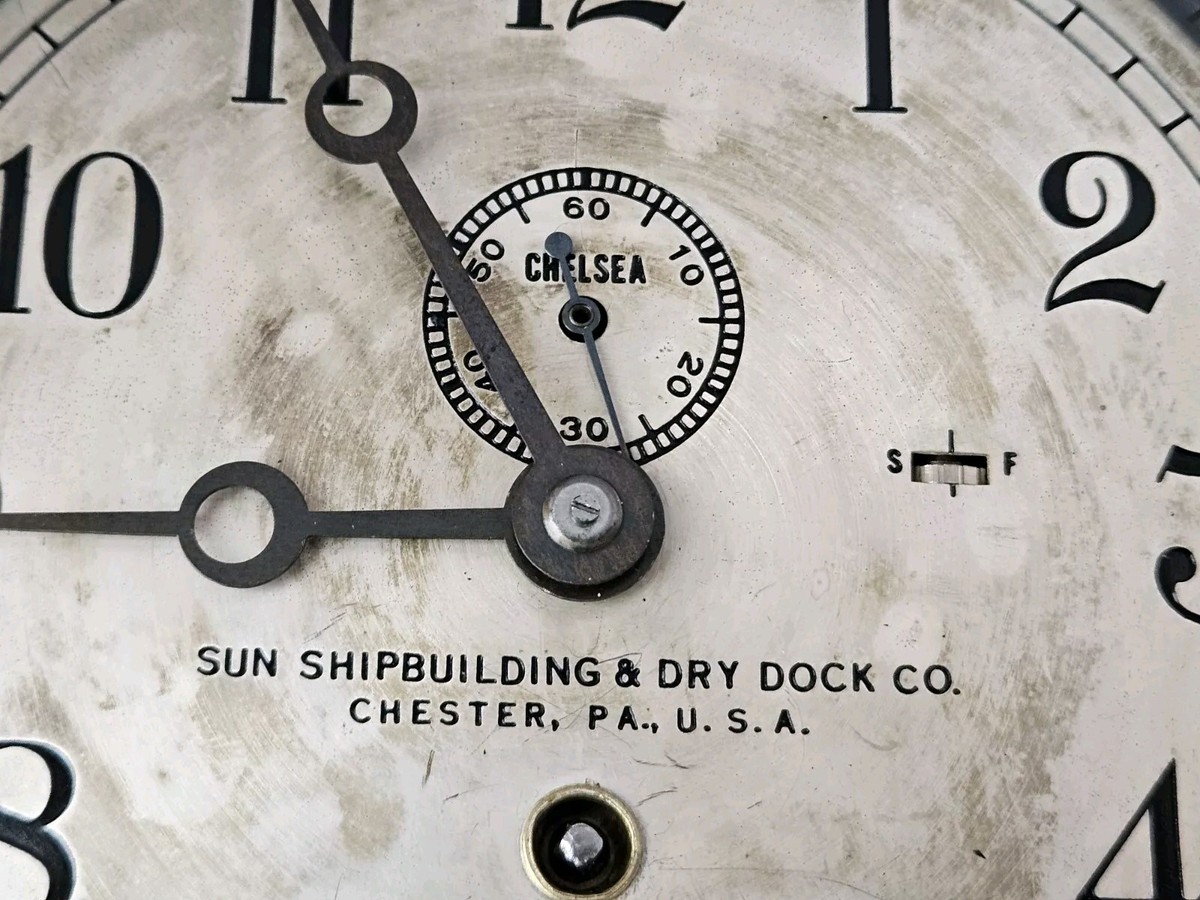 1944 CHELSEA WWII Bakelite 'SUN SHIPBUILDING CO' Advertising