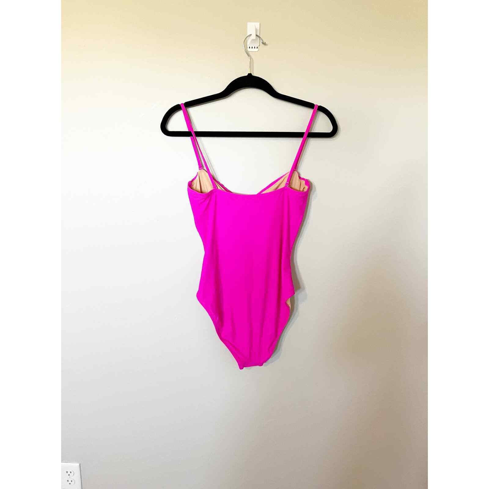 J Crew Square ring One piece Swimsuit in Neon Fla… - image 2