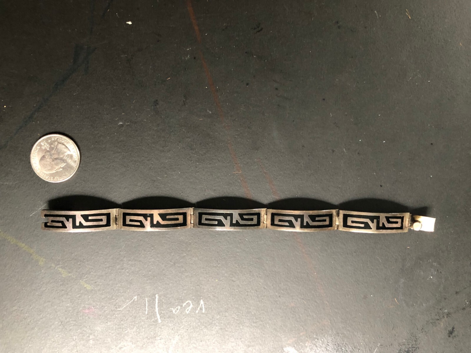 SterlIng Silver Rectangular link Bracelet 7” Long… - image 2