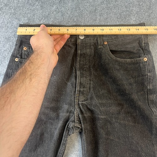 Vintage Levi's 501 Mens Jeans 30 28 * 80s Dark Wash Black Red Tab Neppy Whiskers - Picture 7 of 12