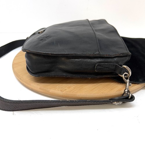 Patricia Nash Bag Black Saddle Shoulder Italian Leather Purse Magnetic Snap - Picture 17 of 20