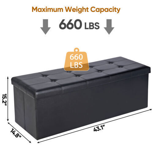 Multicolor Multi-size Storage Ottoma Bench Footrest Stool Foldable for Bedroom - Picture 70 of 135