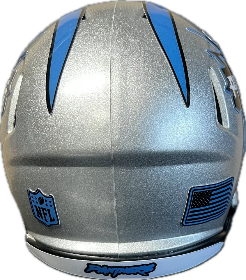 Mini Casco Personalizado Carolina Panthers - Plateado Diseño Alternativo Foto 4 de 4