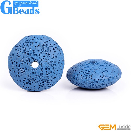 Cuentas de lava volcánica en forma de disco de colores surtidos de 27 mm para hacer joyas de 15" - Imagen 81 de 83