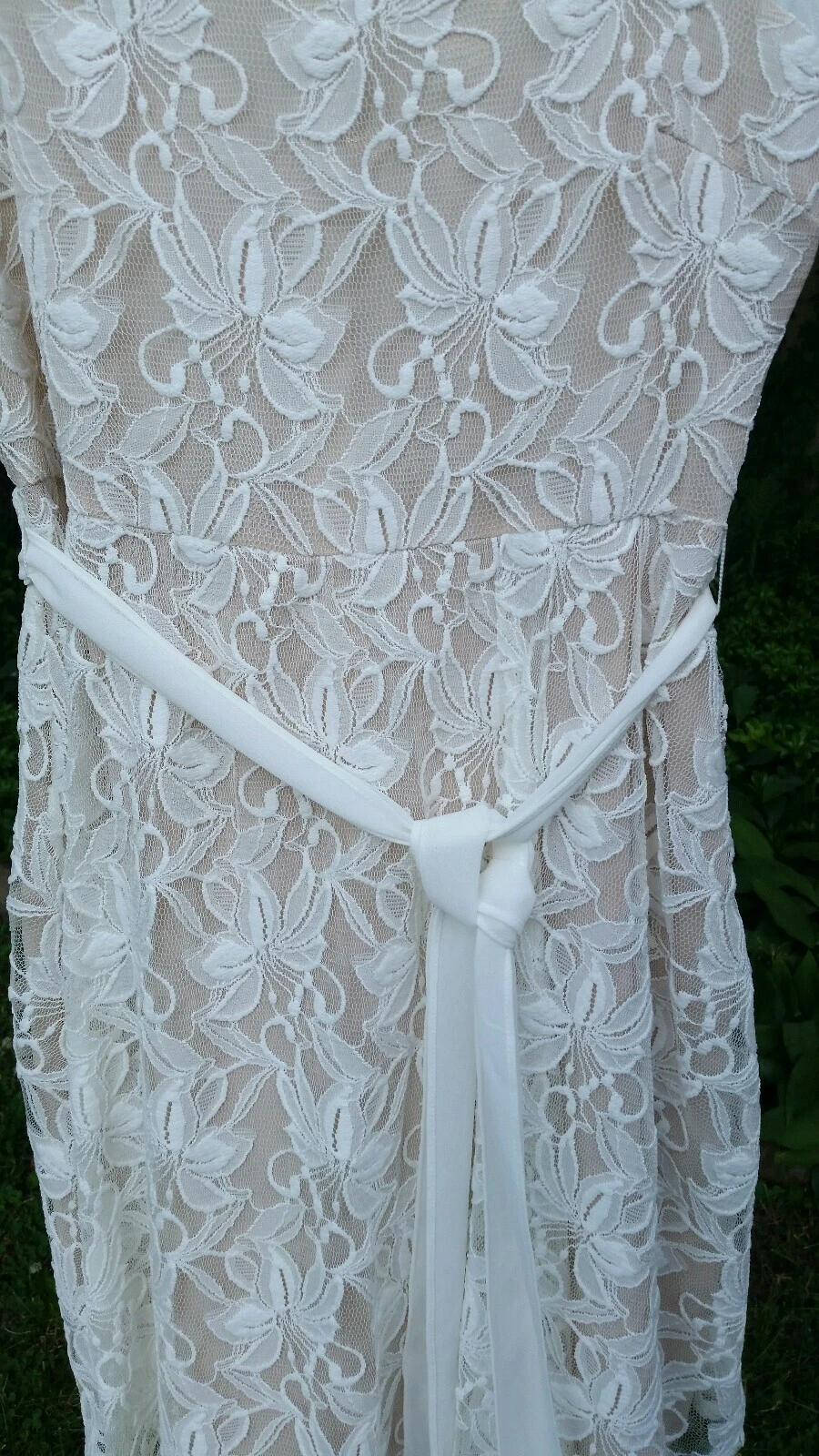 VALENTINO Abito donna Danny & Nicole taglia 12 bianco avorio pizzo cintura floreale sposa
